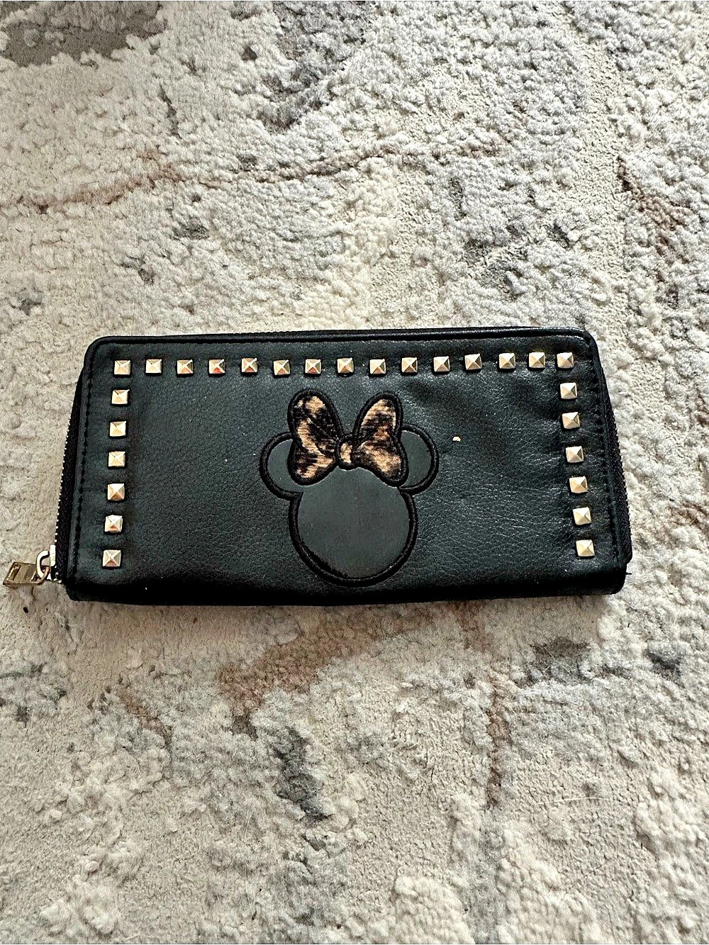 Disney Black Studded Minnie Mouse Wallet